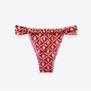 Zara Pink & Orange Geometric Bikini Bottom